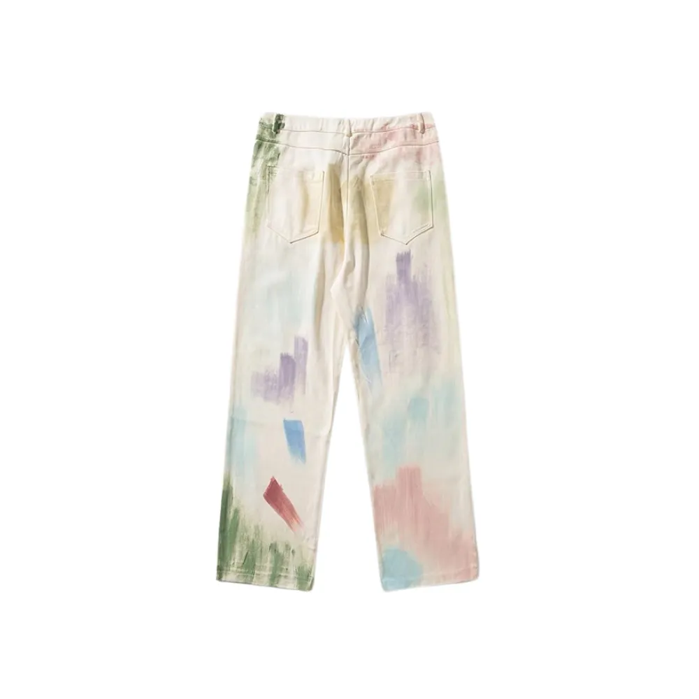 Watercolor Print Jeans
