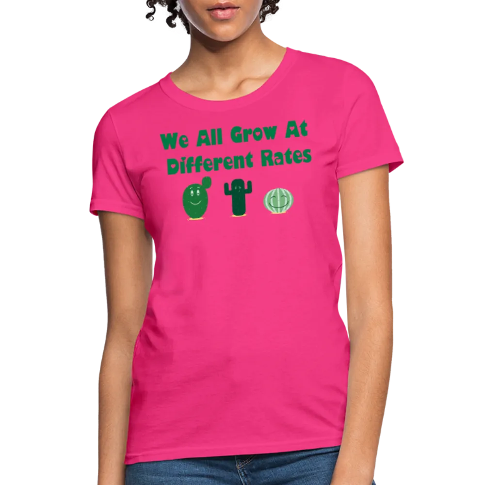 “We All Grow At Different Rates-Cactus”-Women's T-Shirt