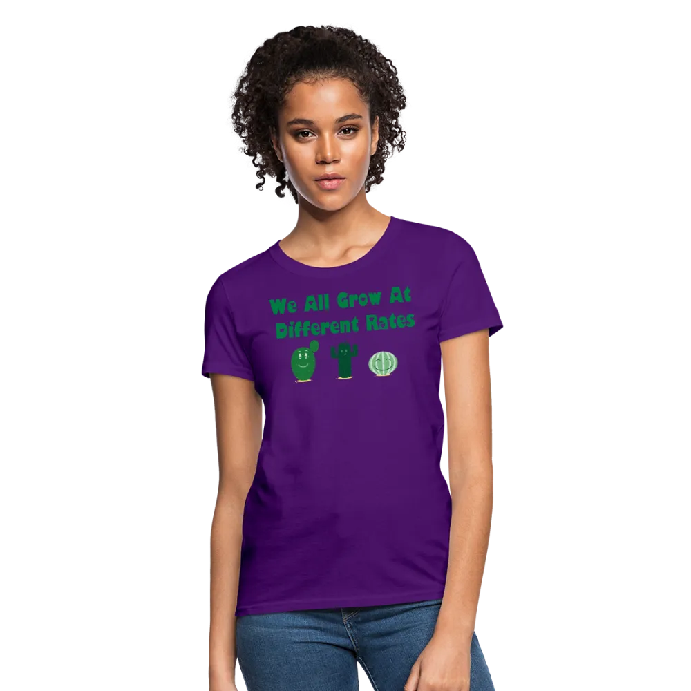 “We All Grow At Different Rates-Cactus”-Women's T-Shirt
