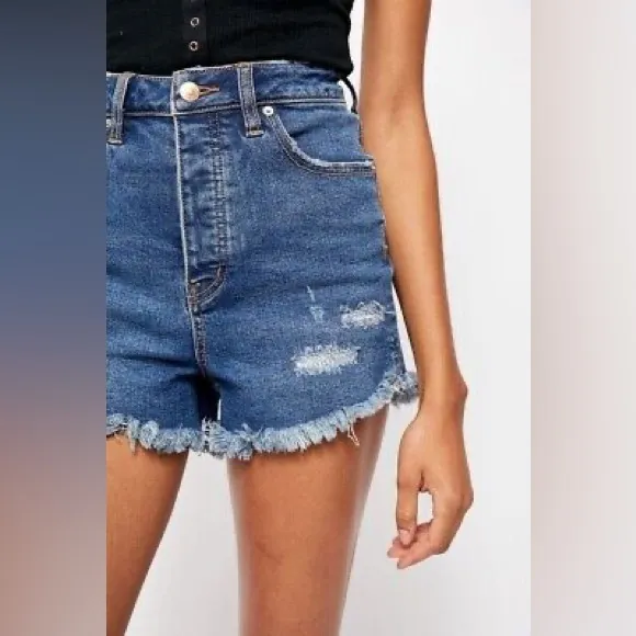 WE THE FREE CRVY Vintage High Rise Denim Shorts