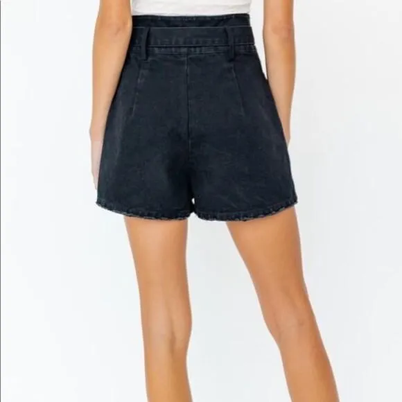 Western belted black vintage denim shorts boho