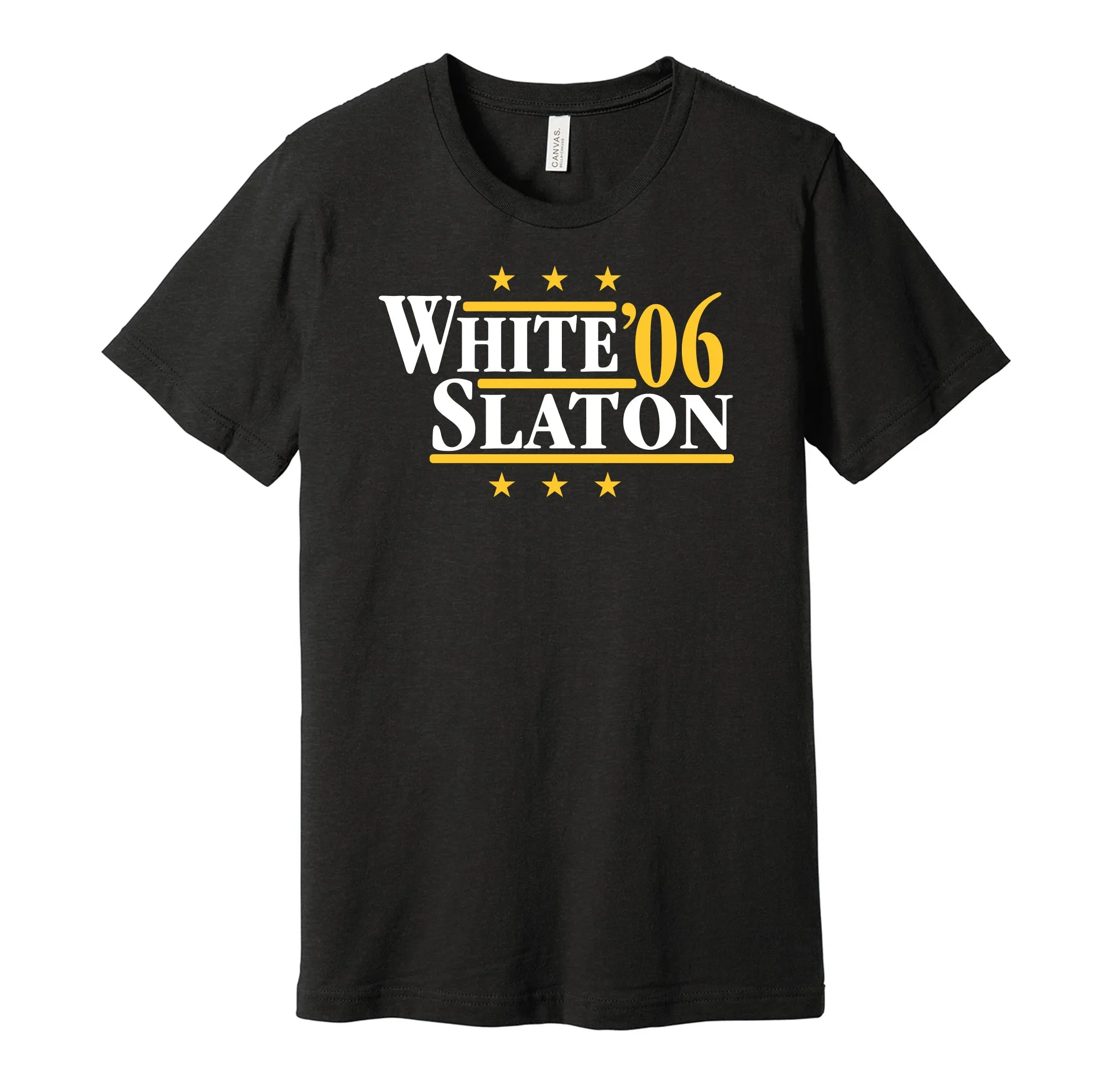 White & Slaton '06 - West Virginia Football Political Campaign Parody T-Shirt - Hyper Than Hype Shirts