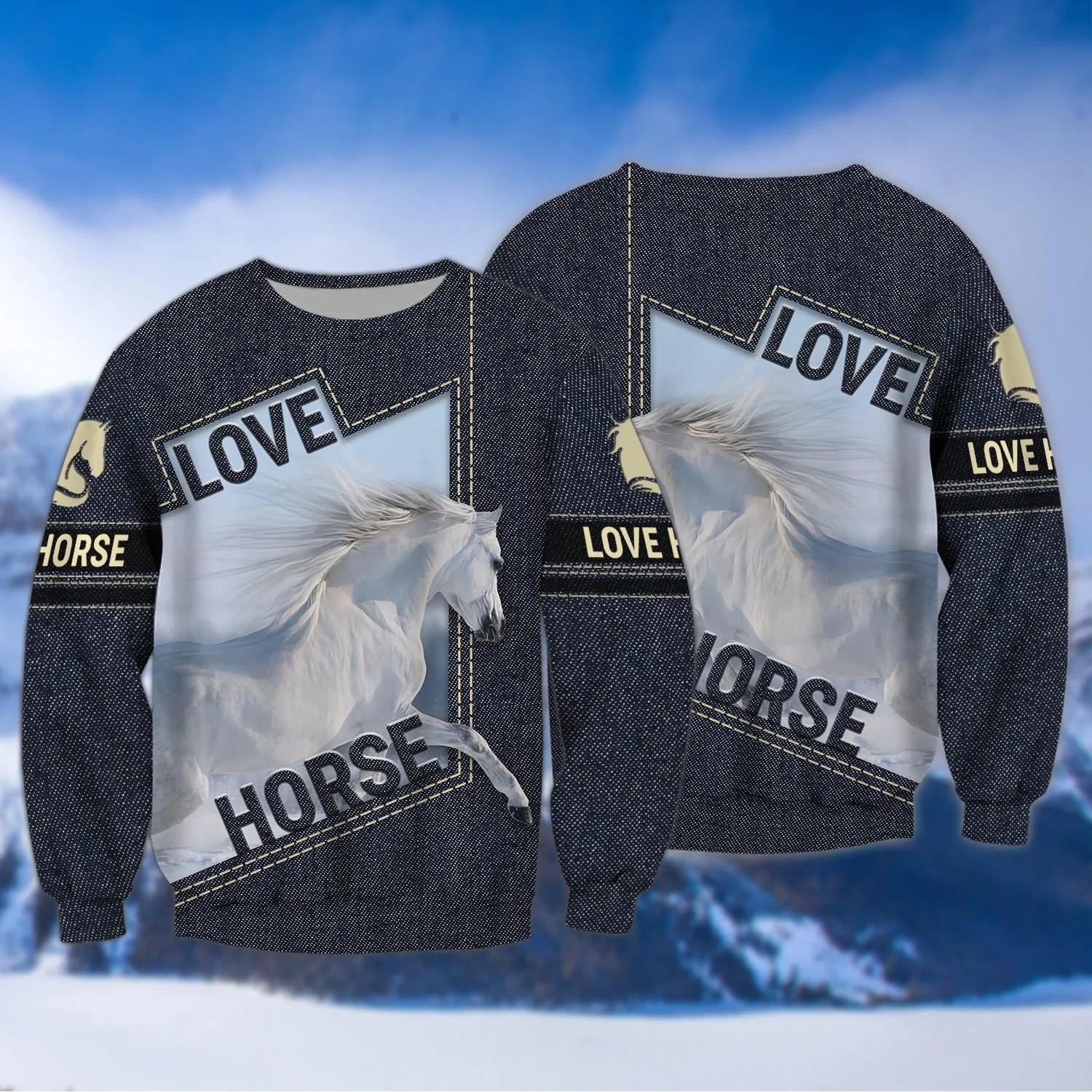 White Horse 3D Shirts Design, Love Horse - NTQ