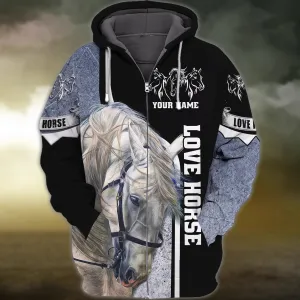 White Horse 3D Shirts Design, Love Horse