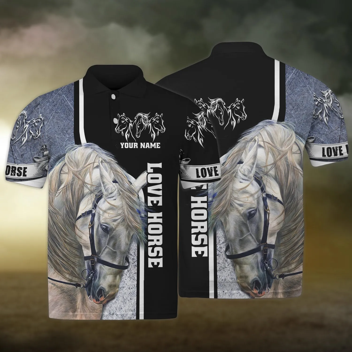 White Horse 3D Shirts Design, Love Horse
