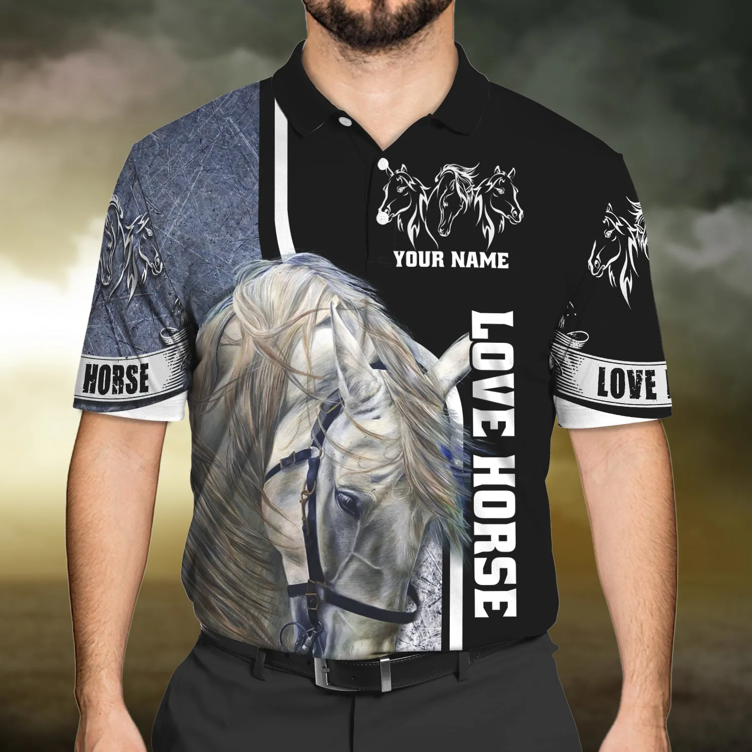 White Horse 3D Shirts Design, Love Horse