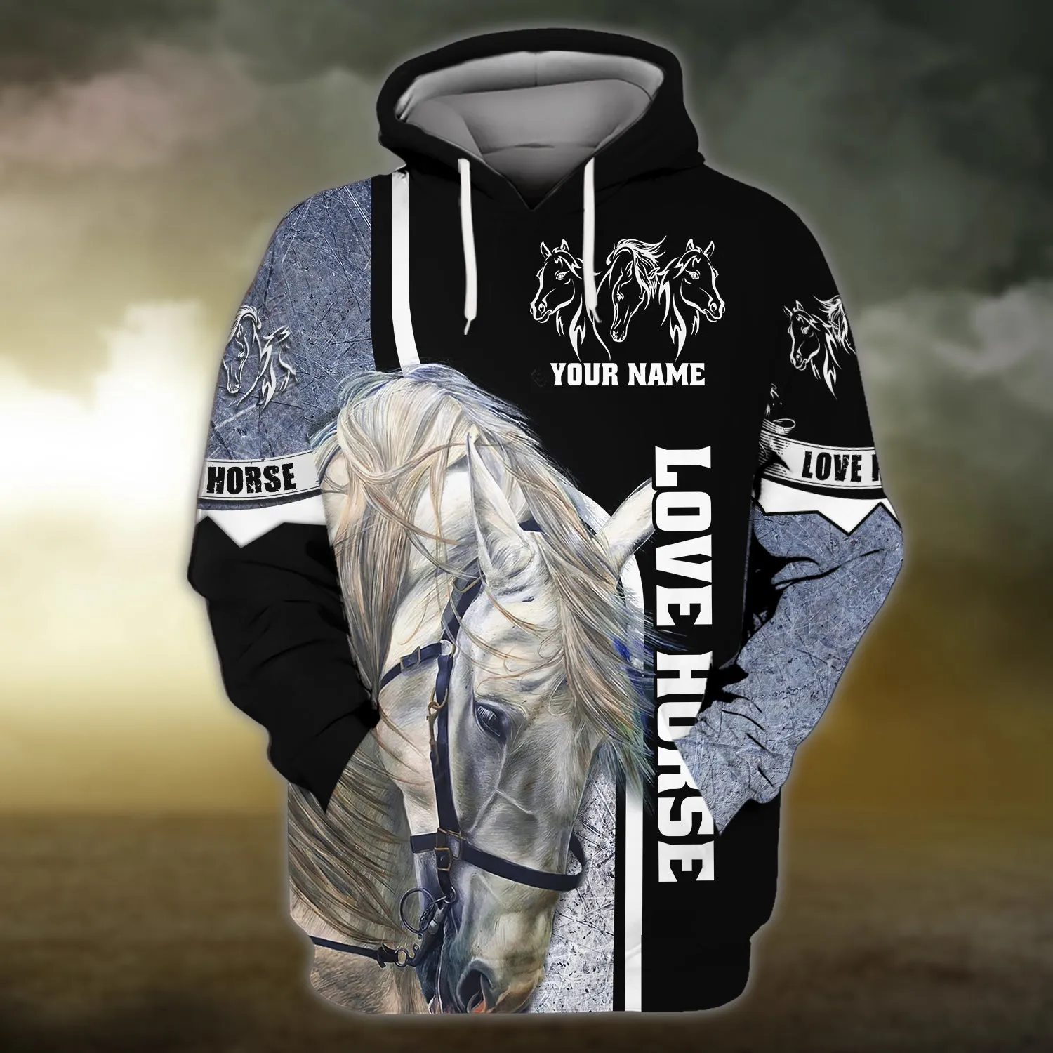 White Horse 3D Shirts Design, Love Horse
