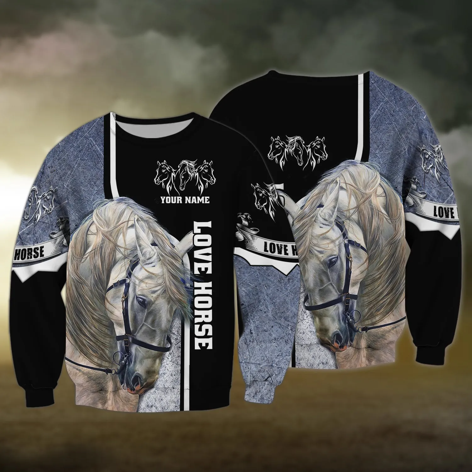 White Horse 3D Shirts Design, Love Horse
