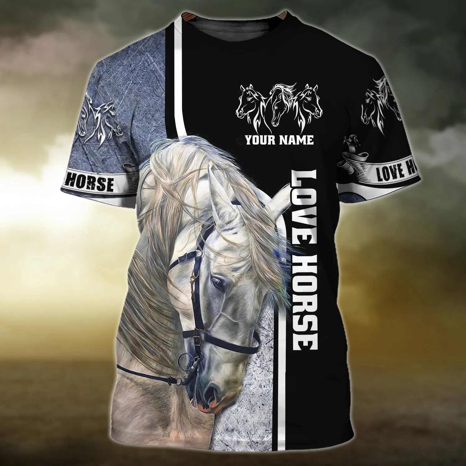 White Horse 3D Shirts Design, Love Horse