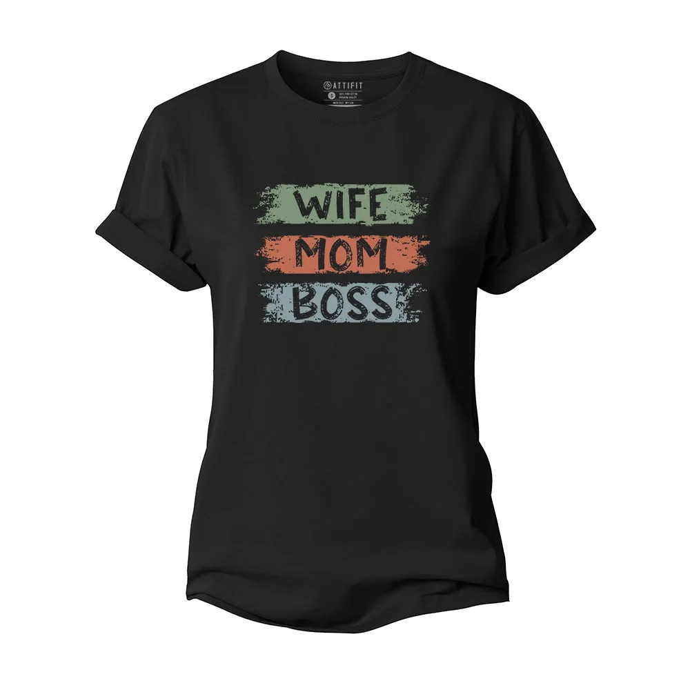Wife Mom Boss Women's Cotton T-Shirt