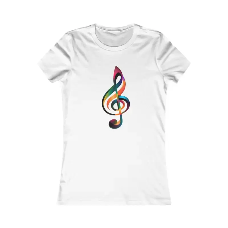 Women Favorite Tee Music Note Vibes