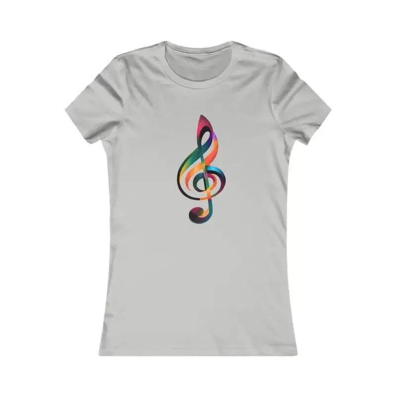 Women Favorite Tee Music Note Vibes