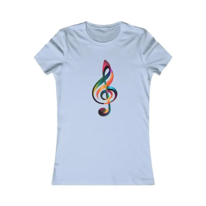 Women Favorite Tee Music Note Vibes