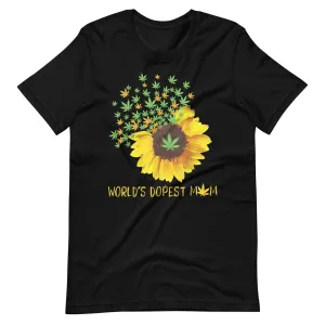 Worlds-Dopest-Mom-Sunflower-Weed-Unisex t-shirt