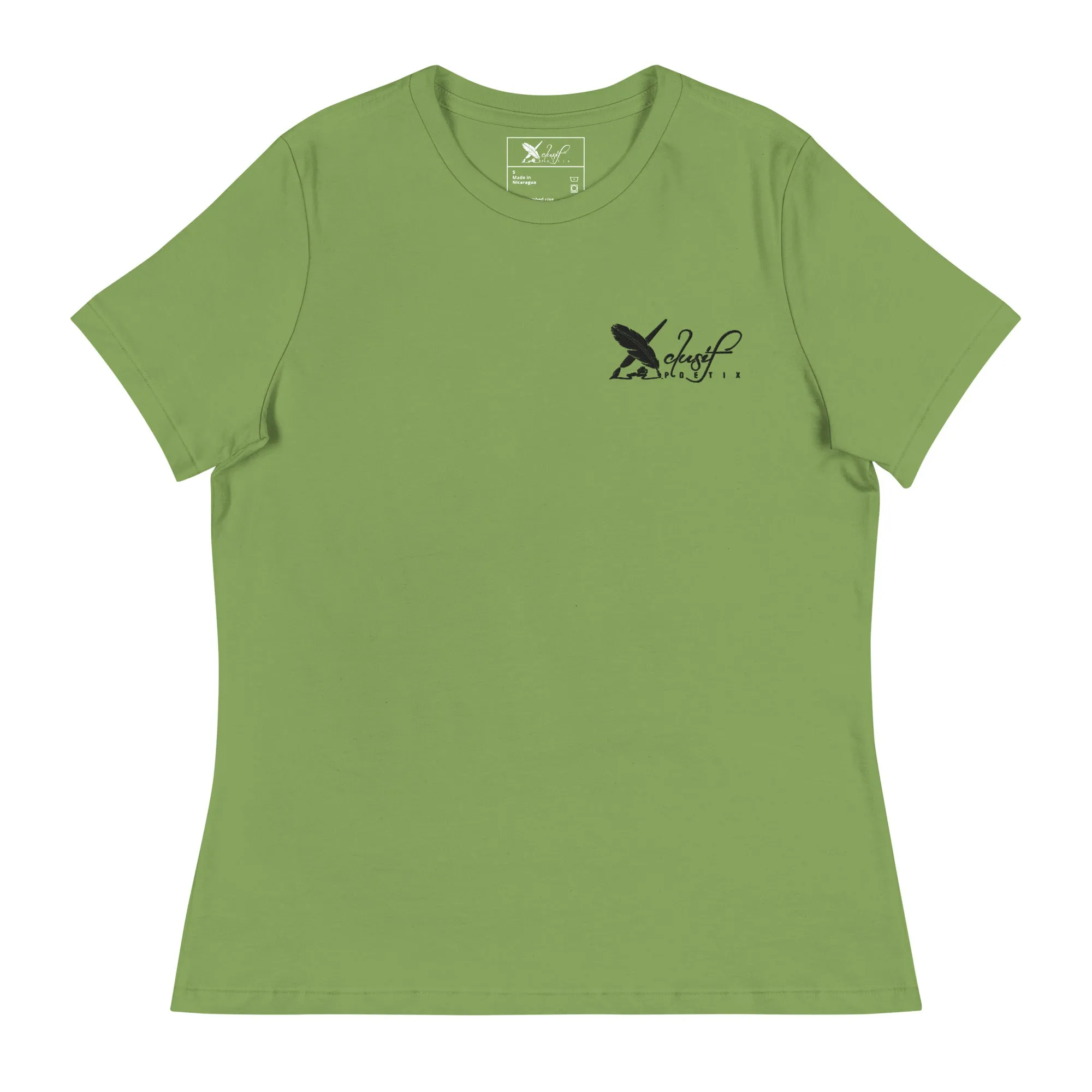 XCLUSIF POETIX BLACK LOGO Embroidery Women's Relaxed T-Shirt