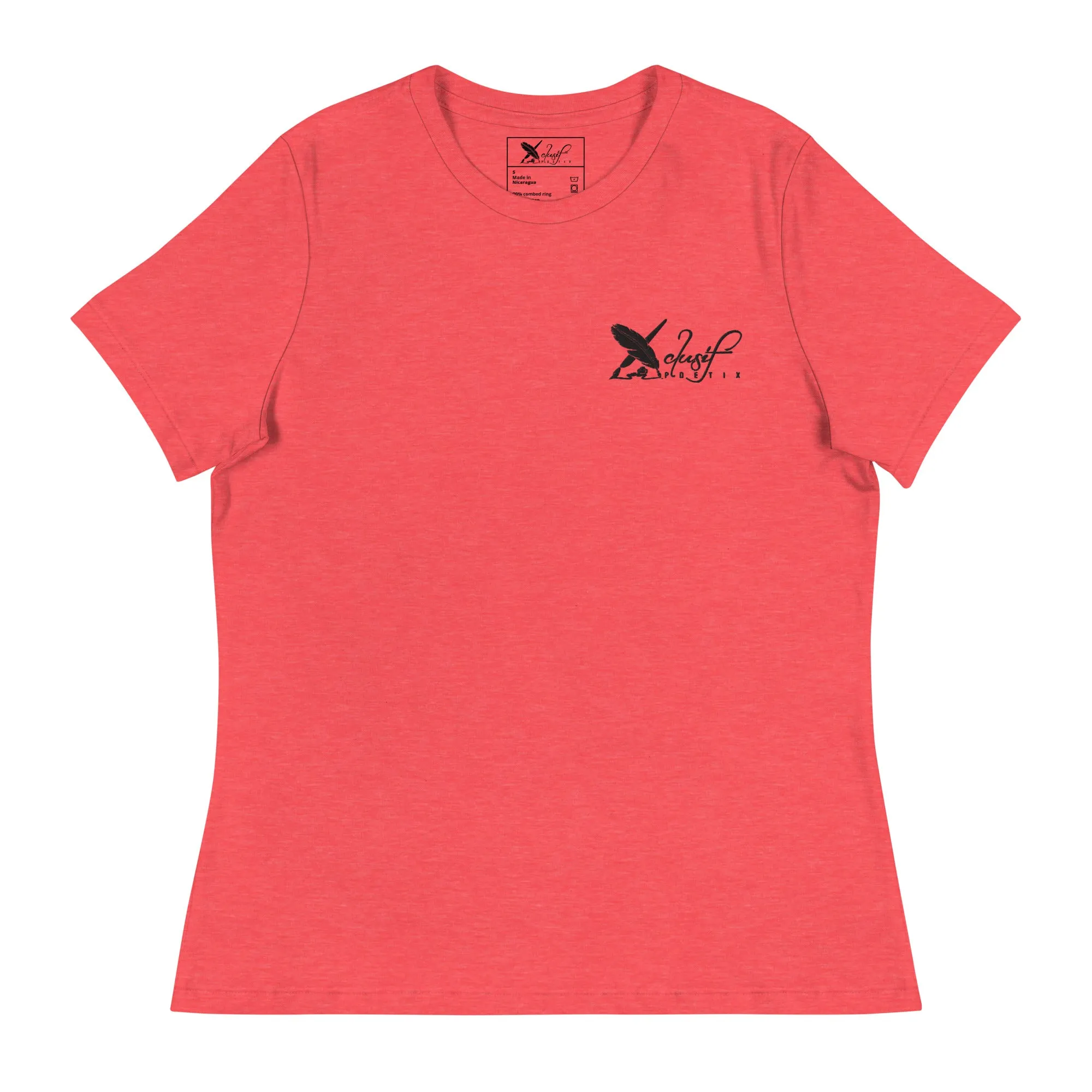 XCLUSIF POETIX BLACK LOGO Embroidery Women's Relaxed T-Shirt