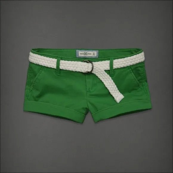 Y2K A&amp;F Green Low Rise Khaki Shorts