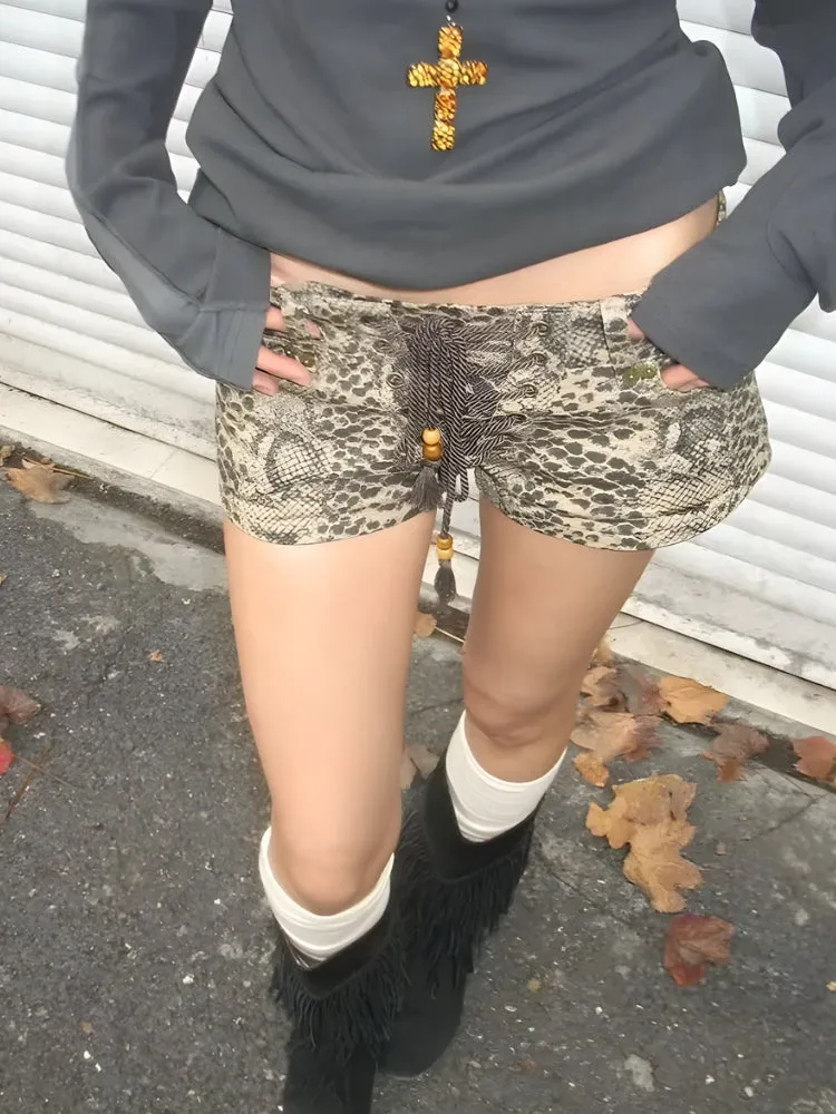 Y2K Snakeskin Shorts