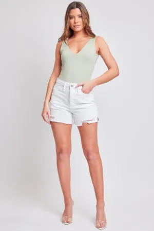YMI Jeanswea Distressed Frayed Hem Denim Shorts