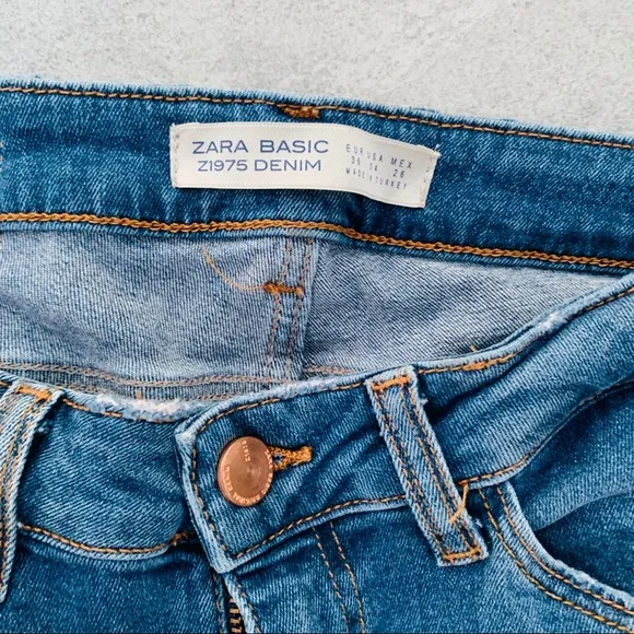 Zara Vintage Sports Side 3-Stripes Skinny Leggings Jeans