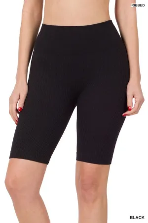 Zenana Ribbed Biker Shorts